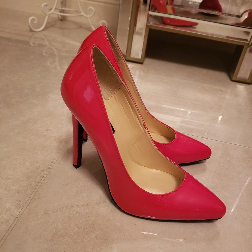 HIGHEST HEEL red stilettos 9 patent pumps